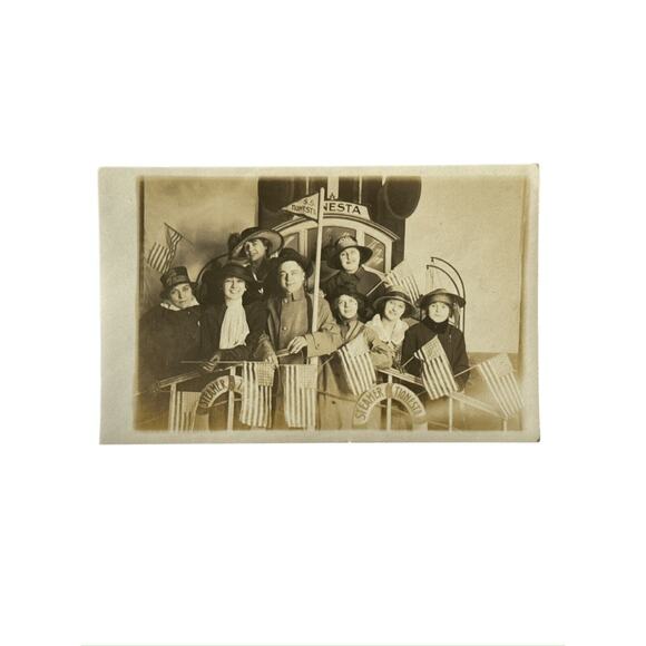 Antique Real Photo Notecard 1903-16 Ephemera Sepia Souvenir SS Tionesta Family - Picture 2 of 4